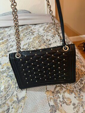 Zara Studded Quilted Chain Shoulder Bag